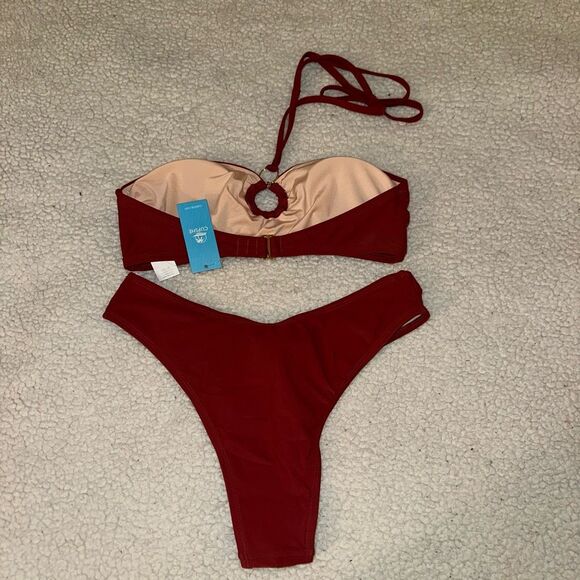 Cupshe Women’s Swim Bikini Set Rust Red Orange Size Medium NWT - Picture 5 of 7
